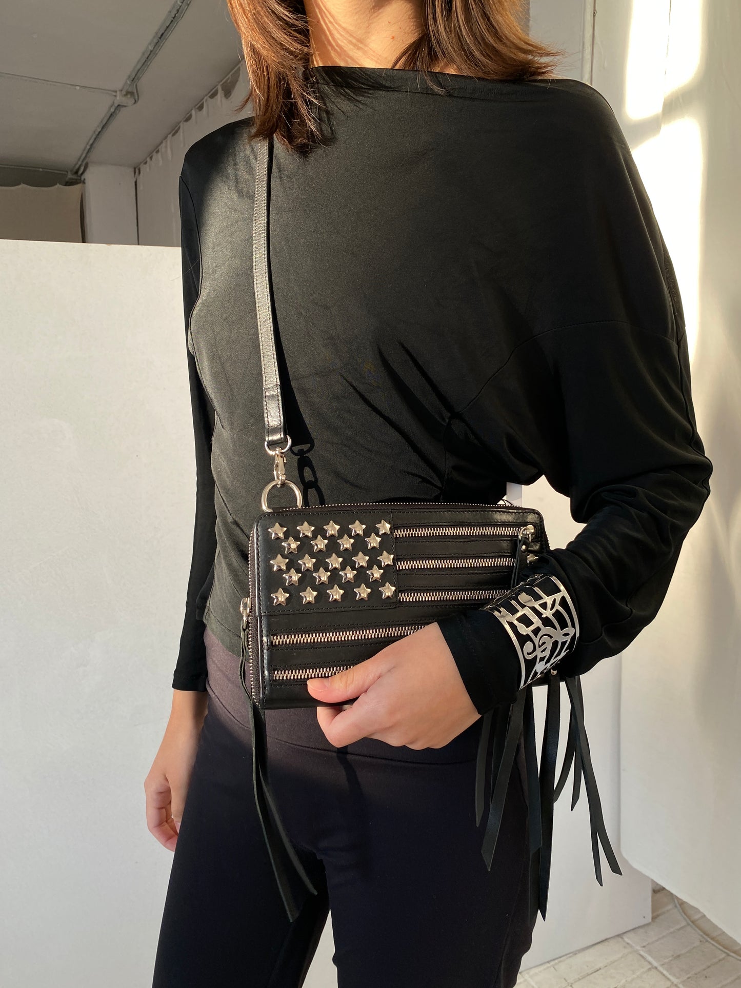USA FLAG LEATHER BAG