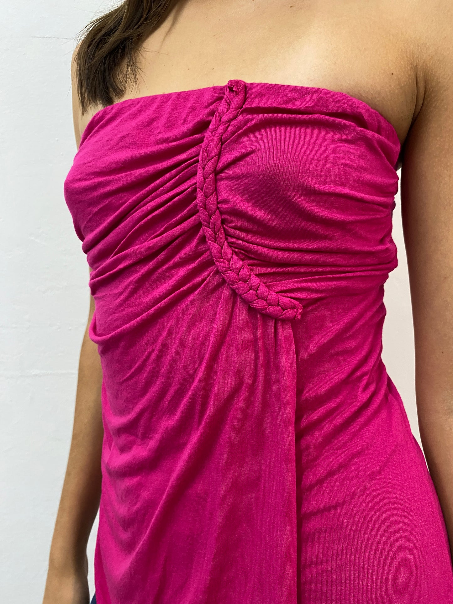 STRAPLESS BRAIDED TOP