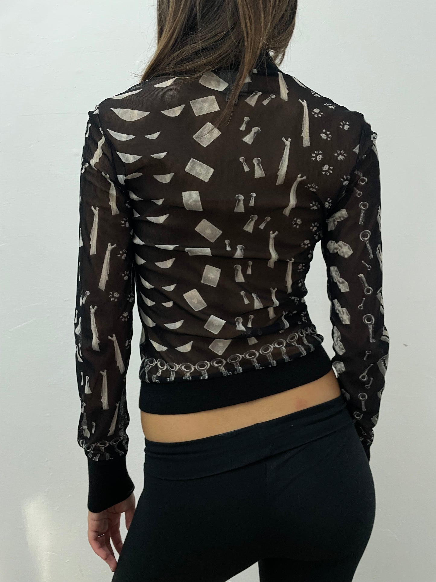 GRAPHIC PRINT MESH ZIP-UP JACKET