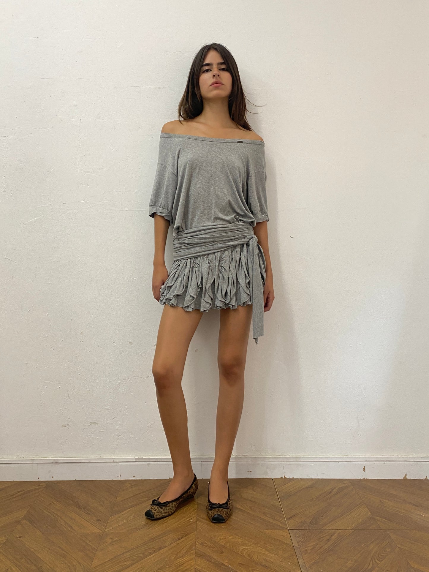 OFF-SHOULDER WRAPPED DRESS