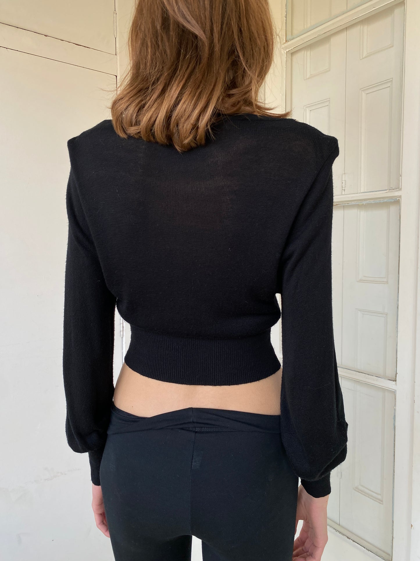 STUDDED CROP CARDIGAN