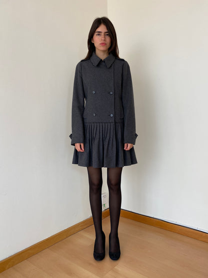 MAX&CO PLEATED WOOL COAT