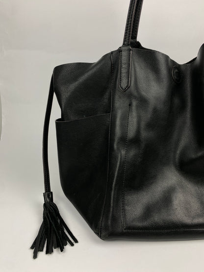 BLACK LEATHER TOTE BAG