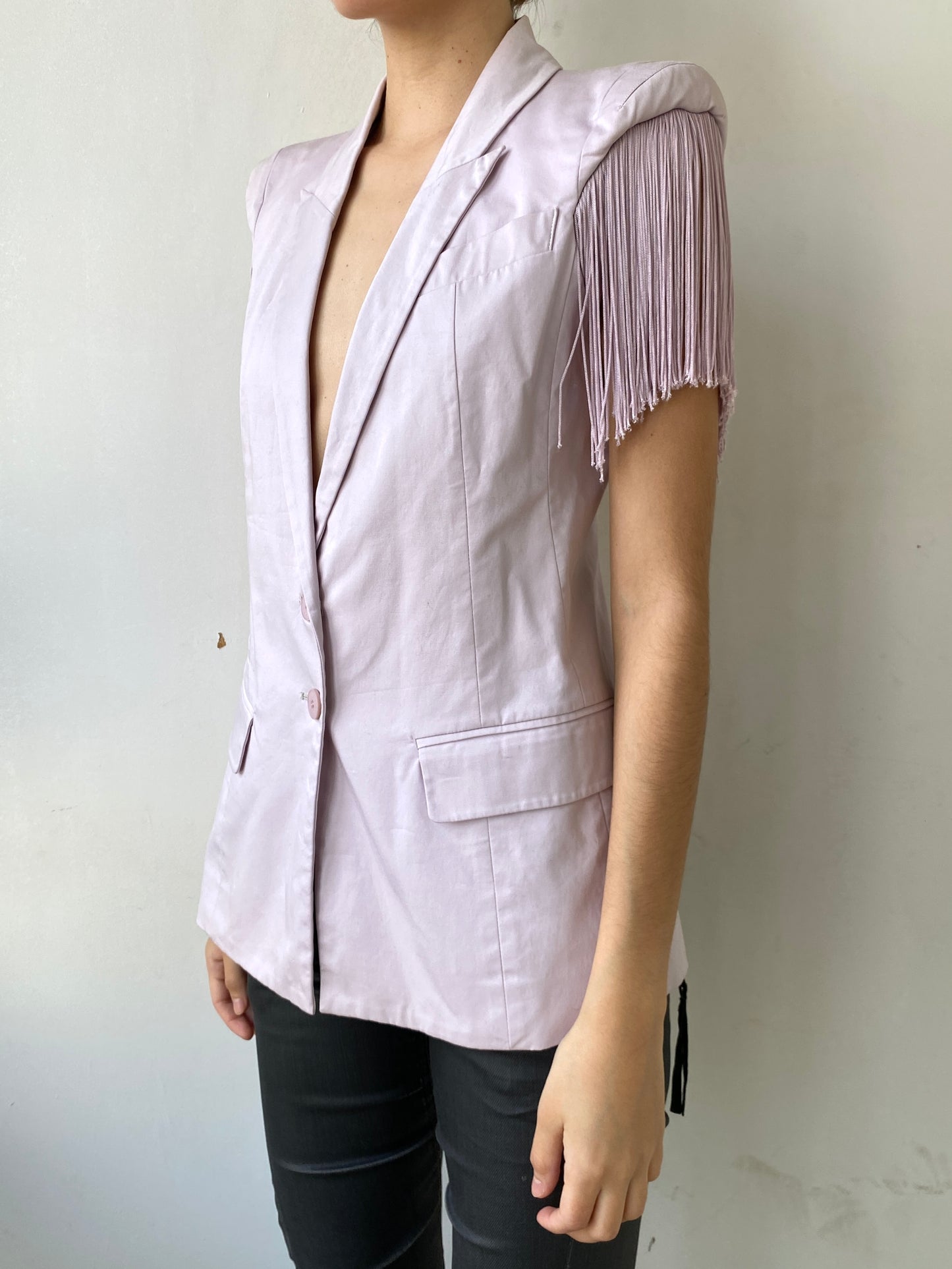 FRINGE PINK BLAZER