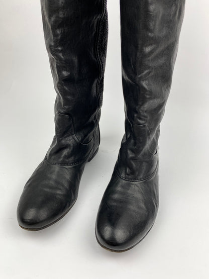 BLACK LEATHER BOOTS