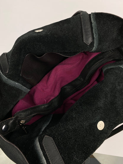 BLACK LEATHER TOTE BAG