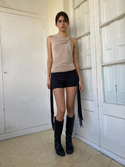 LONG FRINGE SHORTS