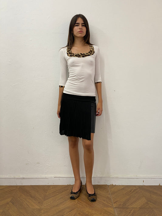 PLEATED LEATHER SKIRT