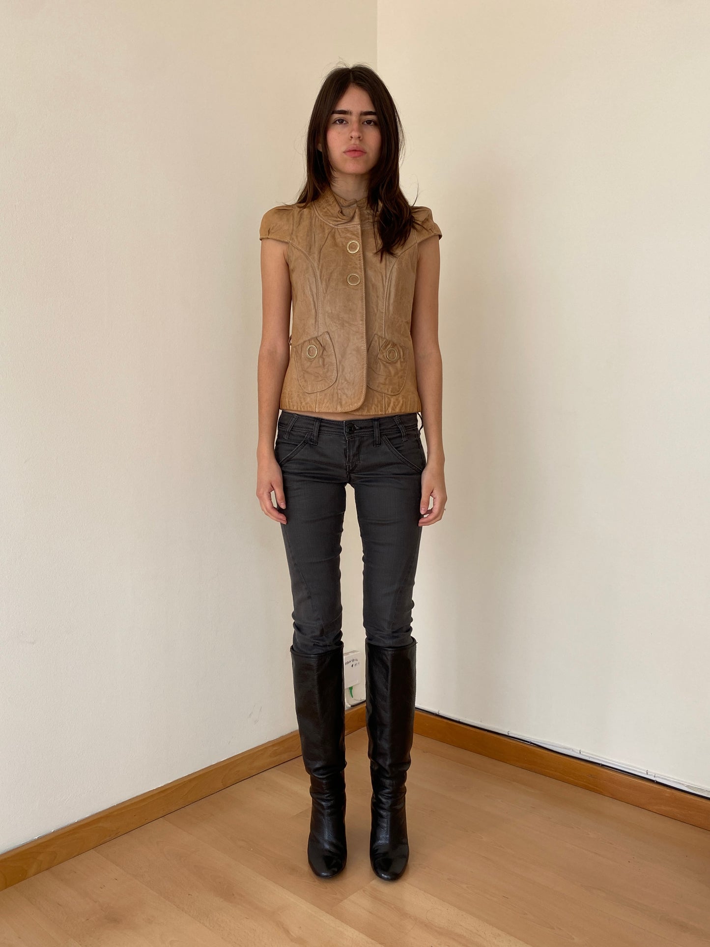 DANIELE ALESSANDRINI LEATHER VEST