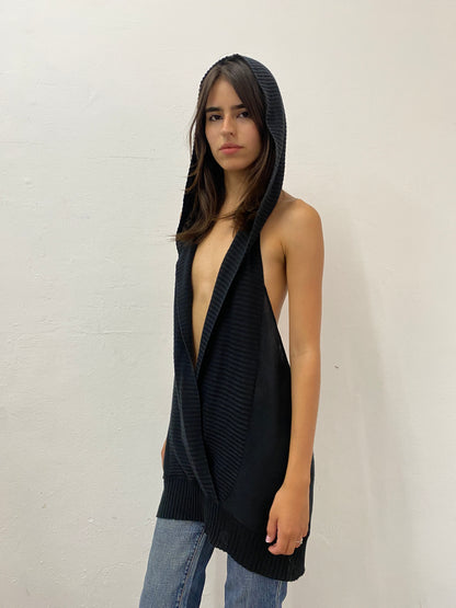 KNIT HOODED DRESS