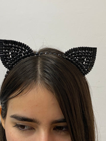 BEADED CAT EAR HEADBAND
