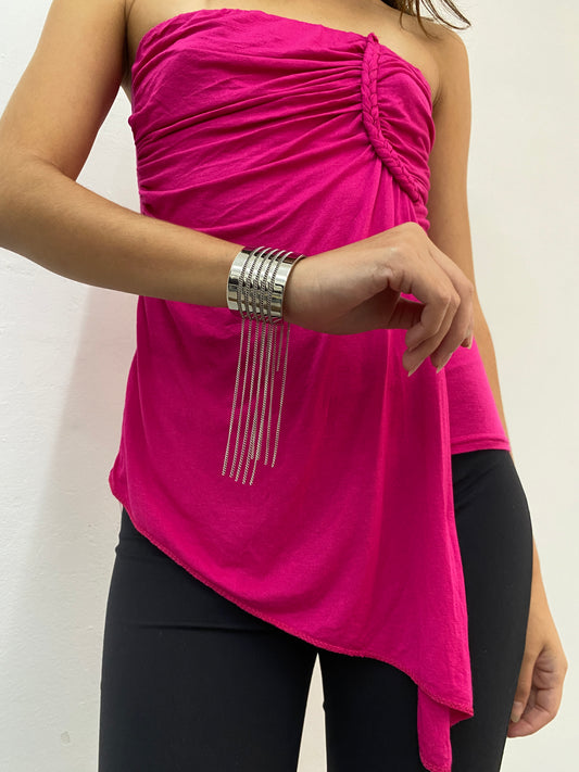 CHAIN FRINGE CUFF BRACELET