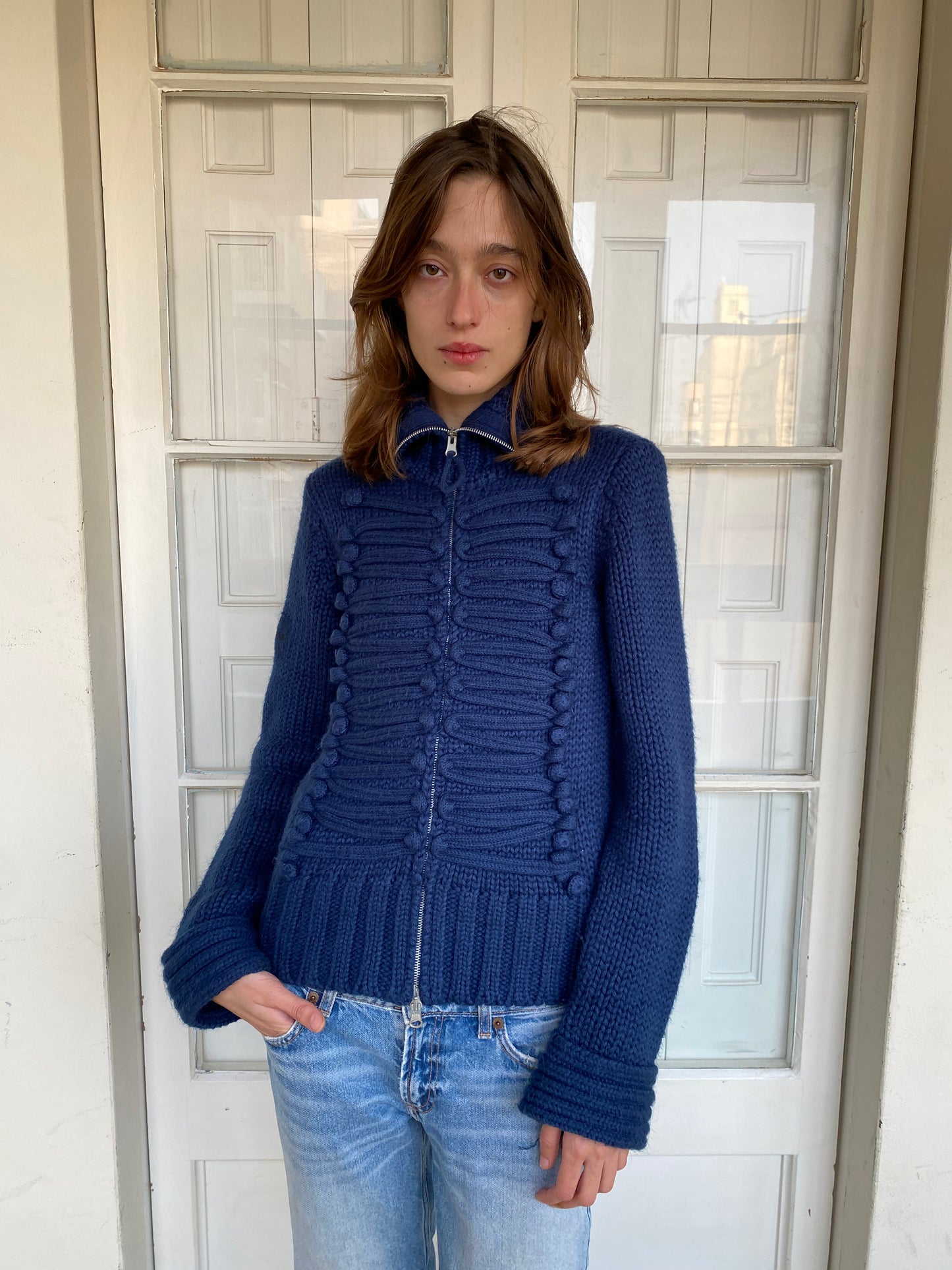 MILITARY PARADE ZIP SWEATER