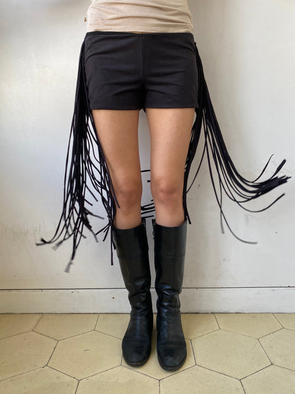 LONG FRINGE SHORTS