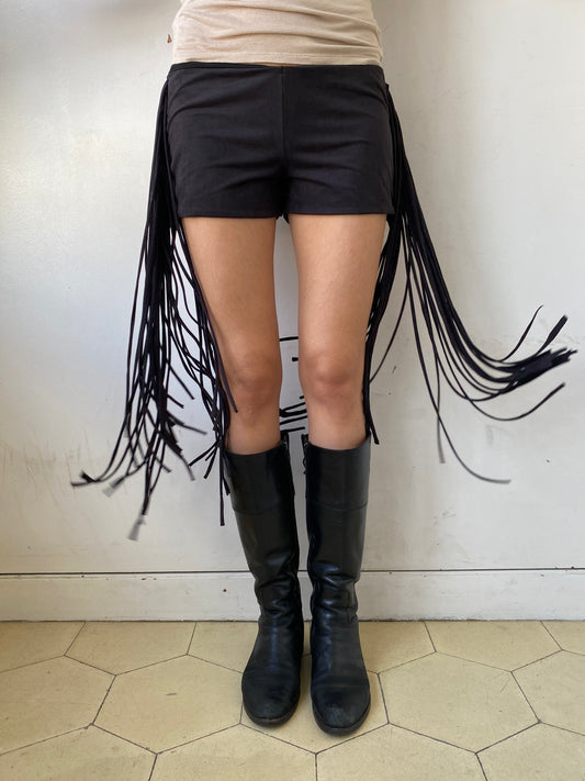 LONG FRINGE SHORTS