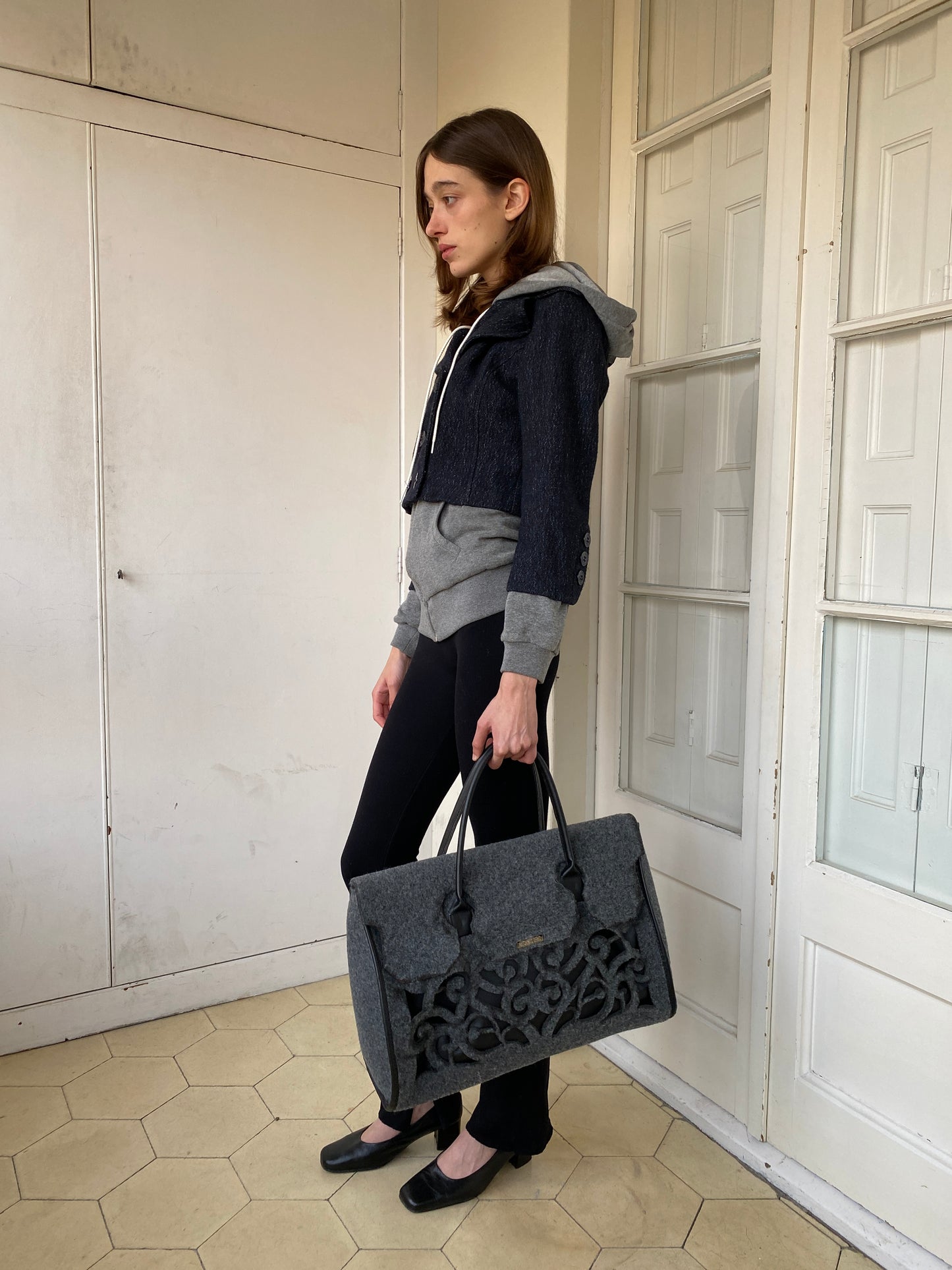 CUTOUT FELT TOTE BAG