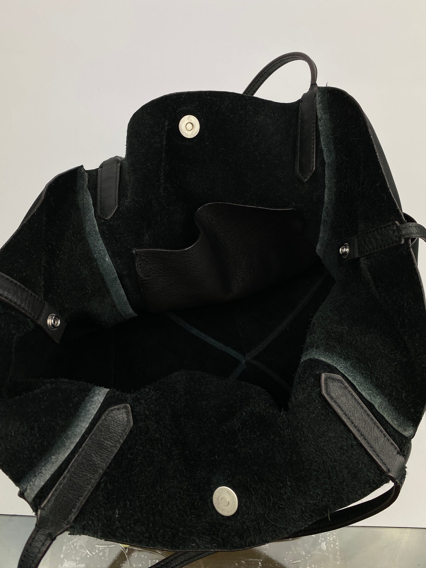 BLACK LEATHER TOTE BAG