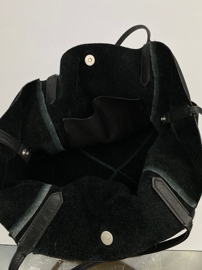 BLACK LEATHER TOTE BAG