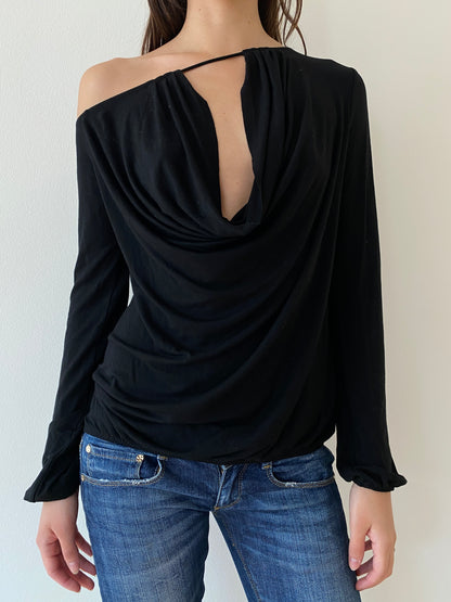 ONE-SHOULDER DRAPED TOP