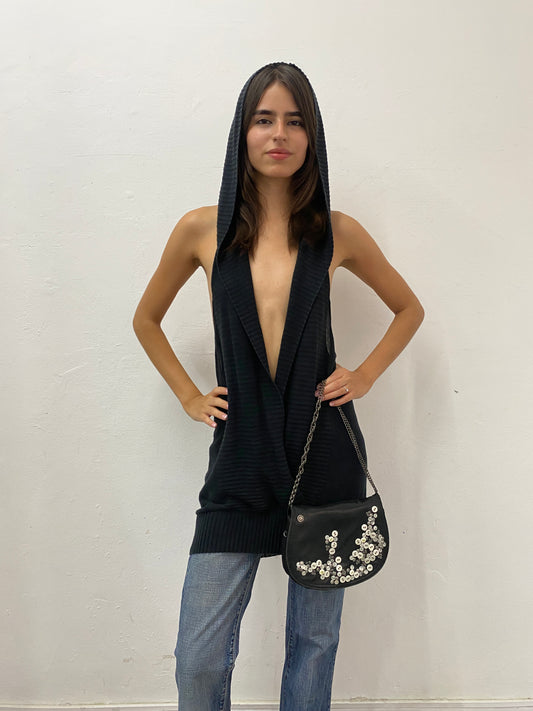 KNIT HOODED DRESS