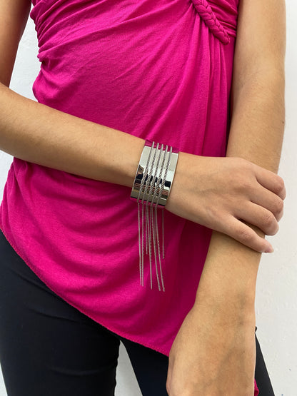 CHAIN FRINGE CUFF BRACELET