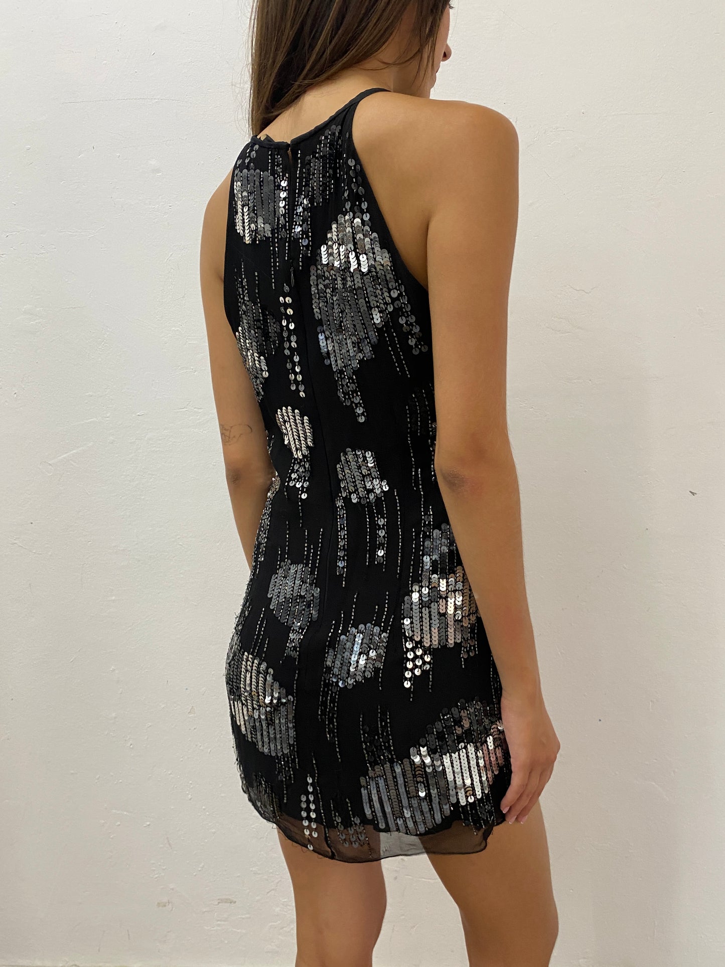 HALTER BLACK SEQUIN DRESS