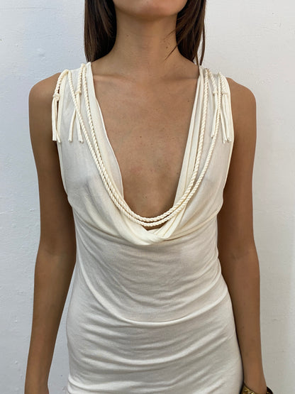 DRESS WITH CORD STRAP DETAIL