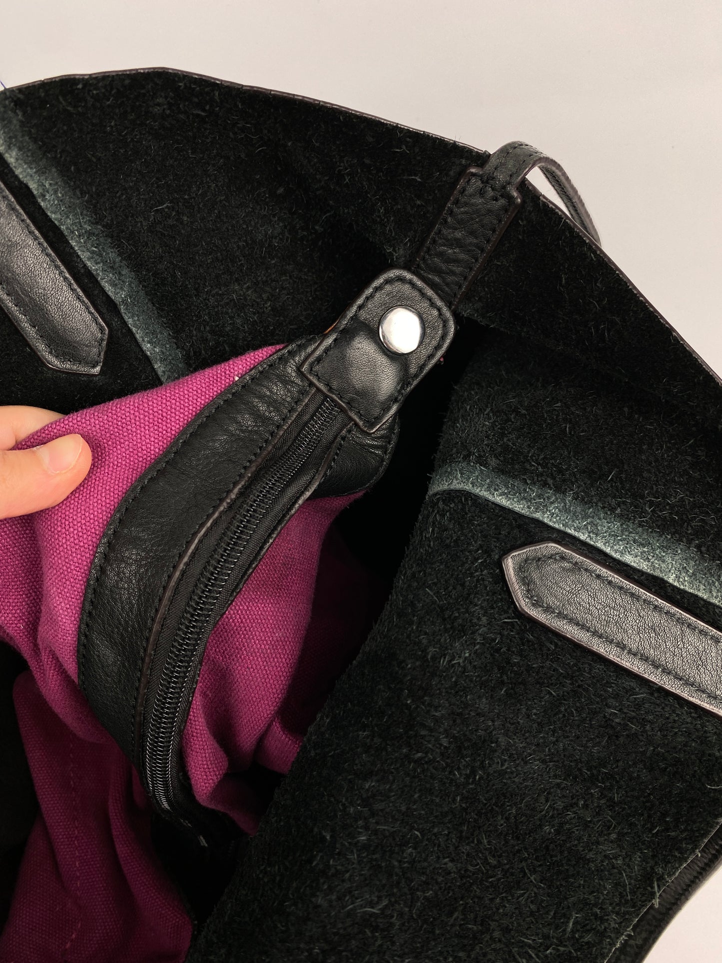 BLACK LEATHER TOTE BAG