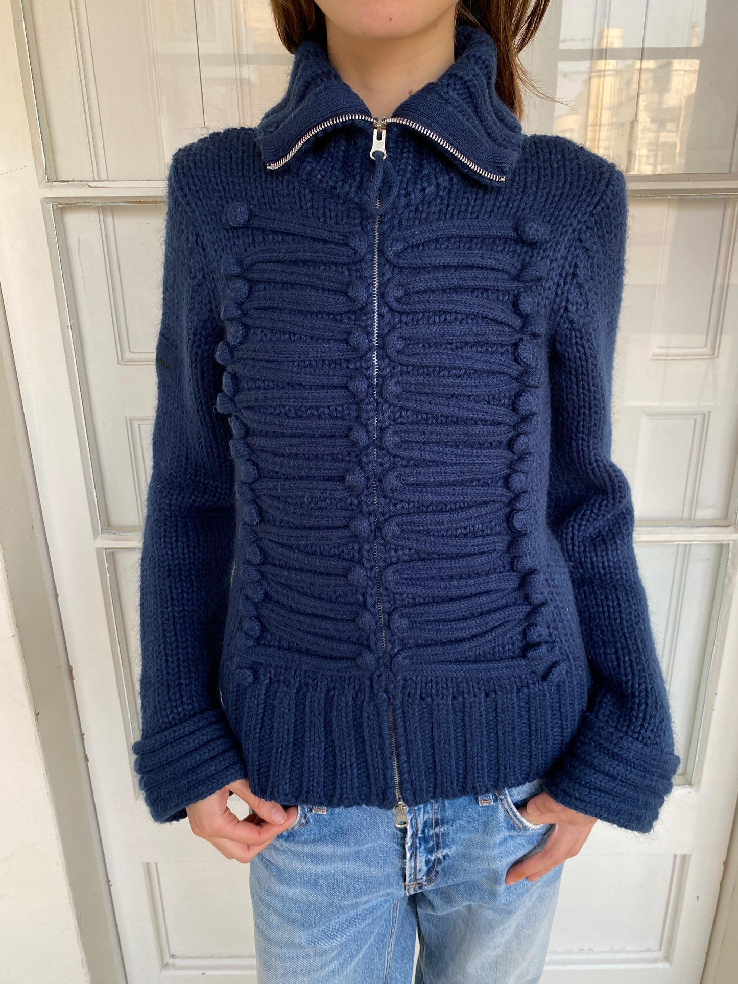 MILITARY PARADE ZIP SWEATER