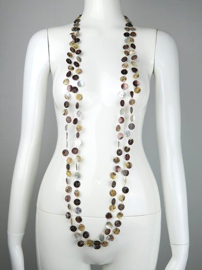 LONG MOTHER OF PEARL NECKLACE