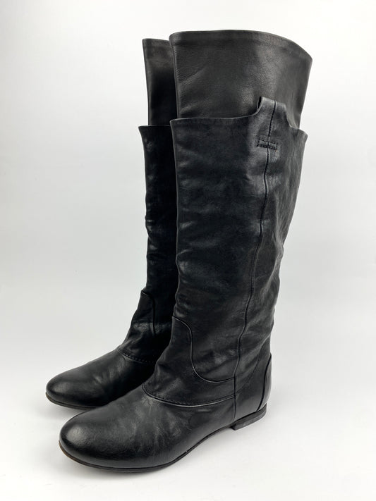 BLACK LEATHER BOOTS
