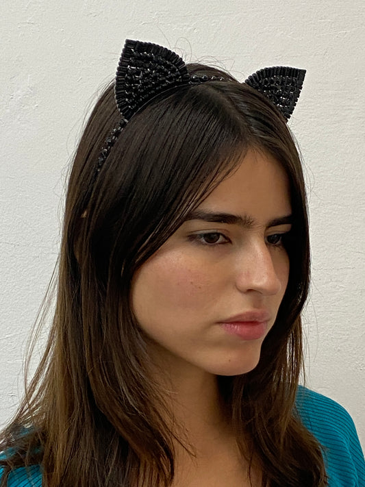 BEADED CAT EAR HEADBAND
